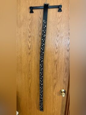 Lane Bryant Black Studded Belt with Silver Accents